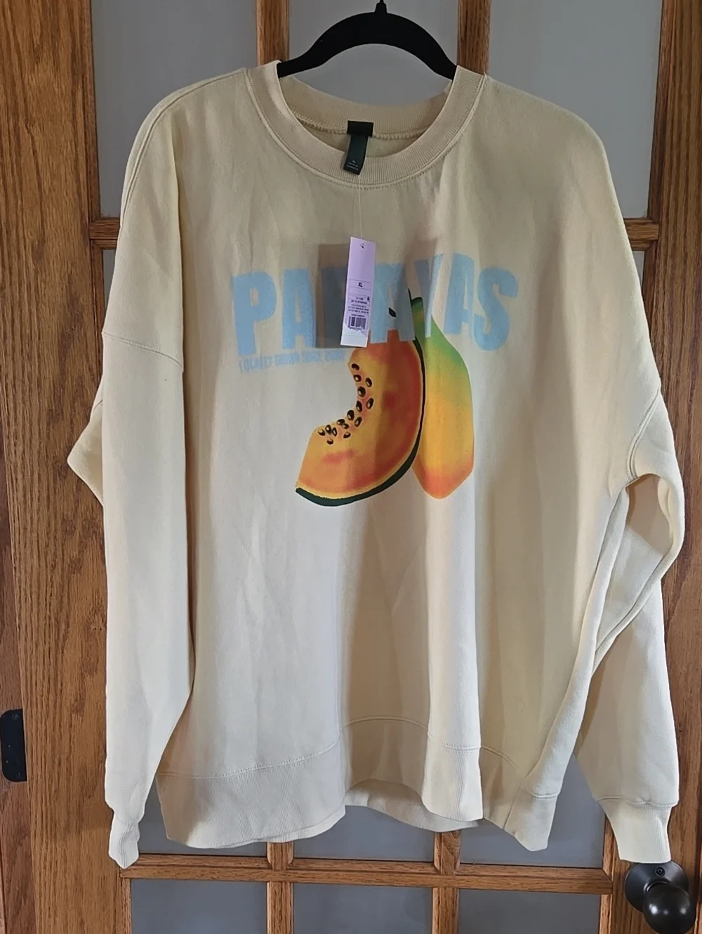 Wild Fable Womens Y2k Papaya Graphic Oversized Sweatshirt Yellow Size XL - Picture 15 of 17